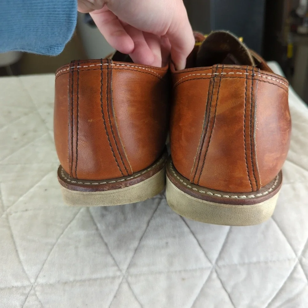 Red Wing Shoes Moc‎ Toe Oxfords 8092 Mens 11 D Work Leather Brown USA Casual Low